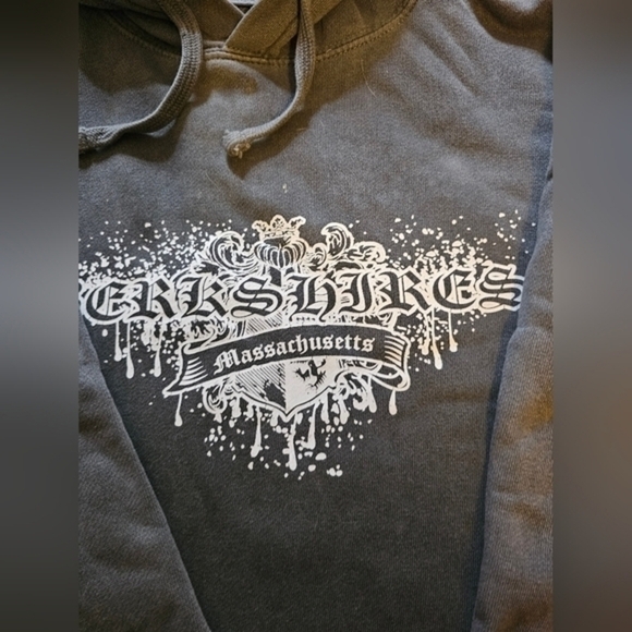 Men's vintage oversized hoodie sweatshirt printed with The Berkshires, sz. L‎ - Picture 3 of 4